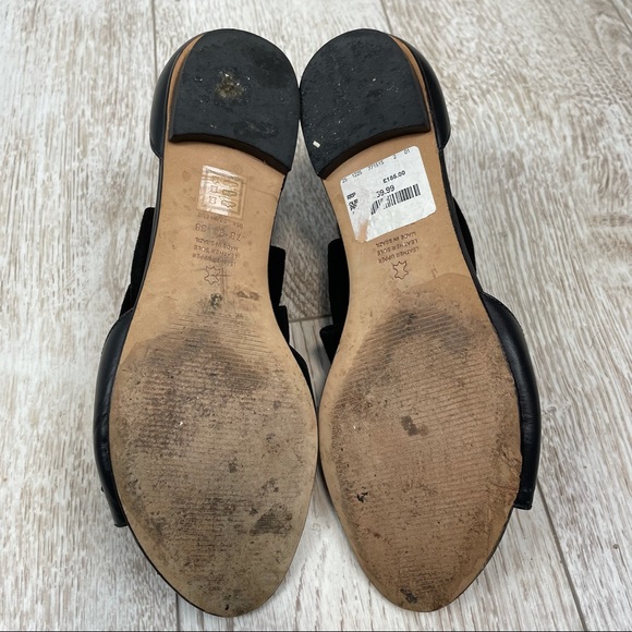 KAT MACONIE 38 leather black sandals triple bow gold stud - Picture 4 of 4